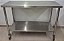 Aparador / Bancada / Mesa de Inox com prateleira inferior 1.20m com rodízios [Usada] - Imagem 1