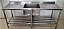 Bancada de Inox com cuba central / pia e prateleira inferior gradeada 2m x 90cm x 60cm [Usada] - Imagem 2