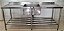 Bancada de Inox com cuba central / pia e prateleira inferior gradeada 2m x 90cm x 60cm [Usada] - Imagem 1