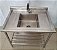 Bancada / Pia 100% Inox com cuba central e prateleira inferior gradeada - 93cm x 90cm x 70cm [Usada] * Acompanha Torneira - Imagem 3