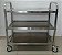 Carrinho Auxiliar Aço Inox Com 3 Prateleiras Com Rodizio E 2 Puxadores - 80cm x 45cm x 78cm [Usado] - Imagem 1