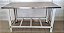 Bancada/ Mesa de Inox com os pés de ferro - 1.5m x 70cm x 85cm [Usada] - Imagem 1