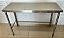 Mesa / Bancada / Aparador de Inox 304 com Tampo Liso de Centro Sobre Estrutura Tubular  -130x50x90 cm [Seminovo] - Imagem 3