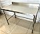 Bancada / Mesa de Inox de Inox 304 com Encosto sobre Estrutura Tubular - 130x70x90 cm - Cozil [Seminovo] - Imagem 3