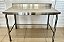 Bancada / Mesa de Inox de Inox 304 com Encosto sobre Estrutura Tubular - 130x70x90 cm - Cozil [Seminovo] - Imagem 1