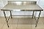 Bancada / Mesa de Inox de Inox 304 com Encosto sobre Estrutura Tubular - 130x70x90 cm - Cozil [Seminovo] - Imagem 2