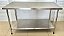 Mesa / Bancada de Inox com 1 prateleira lisa - 140x90x70cm [Usada] - Imagem 2