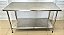 Mesa / Bancada de Inox com 1 prateleira lisa - 140x90x70cm [Usada] - Imagem 1