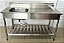 Pia / Bancada / Mesa com cuba esquerda de Aço Inox 304 e prateleira inferior gradeada 1.40m x 70cm - Topema [Usada] - Imagem 4