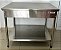Bancada / Mesa Inox 304 Lisa de Centro com Prateleira Inferior Lisa 1.00m x 70cm x 85cm - Topema [Usada] - Imagem 3