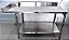Bancada / Mesa de Inox com Tampo Inferior Liso 1.50m x 70cm - Elvi [Usada] - Imagem 1
