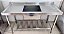 Pia Aço Inox Industrial 150x60x90 cm Cuba Centralizada  [Seminovo] - Imagem 2