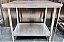 Bancada / Mesa de Inox com Prateleira Lisa Inferior 1.00m x 70cm x 90cm [Usada] - Imagem 1