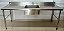 Bancada / Pia de Inox com cuba central 190x60x80cm / Cuba:50x40x25 [Seminova] - Imagem 1