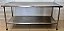 Bancada / Mesa de Aço Inox com Prateleira Inferior Lisa 180x65x90cm - Sulfisa [Usada] - Imagem 1