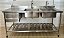 Pia de Inox / Bancada com 02 cubas Com prateleira inferior e gavetas - 180x70x90cm [Usado] - Imagem 1