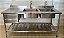 Pia de Inox / Bancada com 02 cubas Com prateleira inferior e gavetas - 180x70x90cm [Usado] - Imagem 2