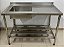 Bancada / Pia com cuba lado esquerdo Inox C/ prateleira inferior gradeada 1.20m x 65cm x 90cm - Fritomaq [Usada] - Imagem 1