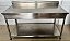 Bancada de Inox 150x70x90cm com Prateleira Inferior Lisa *Reforçada [Usada] - Imagem 2