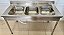Bancada de Inox / Pia com 03 Cubas 150x70x90cm Cubas: 50x40x23cm [Usada] - Imagem 3