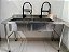 Bancada / Pia de Inox com 2 Cubas 140x60x80cm [Usada] * Torneiras Brinde - Imagem 1