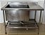 Pia/Bancada de Inox com Cuba Profunda 70x45x40 Lado Esquerdo 1.15m x 60cm x 85cm +10cm Com Prateleira Inferior Gradeada [Usada] - Imagem 1