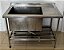 Pia/Bancada de Inox com Cuba Profunda 70x45x40 Lado Esquerdo 1.15m x 60cm x 85cm +10cm Com Prateleira Inferior Gradeada [Usada] - Imagem 2