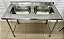 Bancada/Pia de Inox com 2 cubas 130x70x90+5cm [Usado] - Imagem 2