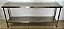 Mesa / Aparador de Inox 190x35x85cm C/ Prateleira Inferior Lisa [Usada] - Imagem 2