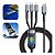 Cabo Turbo 3 em 1 USB-C Lightning Micro USB 100W 1,2m Carregamento Rápido Reforçado - Imagem 3