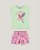 Conjunto Infantil Menina Blusa It s Cool To Be Kind e Short Verde Malwee - Imagem 1