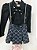 Camisa Infantil Manga Longa Com Gravata com stras Menina Preto YOLOVEYO - Imagem 5