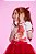 Body Infantil Feminino Manga Curta Princesa Vermelho Morango Yoyo - Imagem 4