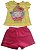 Conjunto Infantil Menina Blusa Manga Curta Short Moletinho - Imagem 2