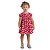Vestido Infantil Manga Curta Malha Algodão Vermelho Coração - Imagem 2