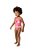 Maio Infantil Menina Com Proteção UVA e UVB Rosa Babados - Imagem 1