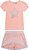 Conjunto Blusa Manga Curta+Saia Brilho Estilosa Menina Rosa - Imagem 2