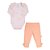 Conjunto Bebê Body Manga Longa e Calça Algodão Menina - Imagem 1