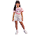 Blusa Cropeed Manga Curta Estampa Cão Fofo Algodão Rosa - Imagem 2