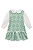 Vestido Manga Longa Curto Infantil Menina Verde Gola Bordado - Imagem 1