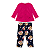 Conjunto Bebê Body Manga Longa Casaco e Legging Urso Rosa - Imagem 1
