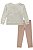 Conjunto Blusão Pelo Com Laço e Legging Veludo Rose Menina - Imagem 2