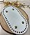Base Couro Oval 13x23cm -  Bege com Bailarina Dourada - Imagem 1