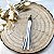 Tassel Couro/Metal 13cm Bege & Níquel - Imagem 1