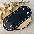 Base Couro Oval 10x22cm -  Preto com Bailarina Níquel - Imagem 1