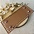 Base Couro Retangular 10X25cm - Caramelo Escuro com Bailarina Níquel - Imagem 1