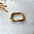 Argola Retangular Articulada Resina 25x30mm Dourado - Imagem 1