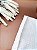 Forro Bolsa - Redondo P (15X15cm Fundo) - Xadrez Off White e Branco - Imagem 2