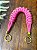 Alça Mão Corda 40cm Max Pink Rosa Pink Branco/Dourado - Imagem 1