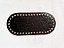 Base Couro Oval Croco 10x22cm Preto - Imagem 1